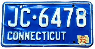 Connecticut 1972 - tablica z USA