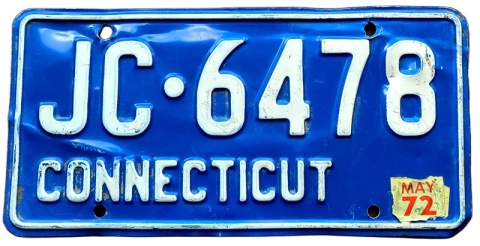Connecticut 1972 - tablica z USA