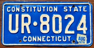 Connecticut 1979 - tablica z USA