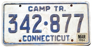Connecticut 1984 - tablica z USA
