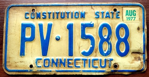 Connecticut 1977 - tablica z USA