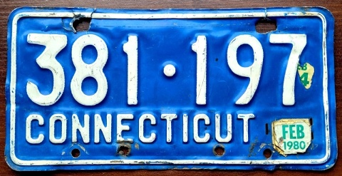 Connecticut 1980 - tablica z USA