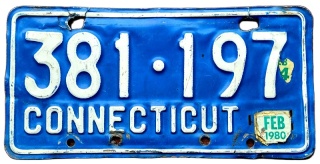 Connecticut 1980 - tablica z USA