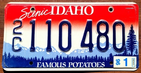 Idaho 1996 - tablica z USA
