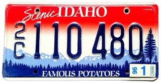 Idaho 1996 - tablica z USA