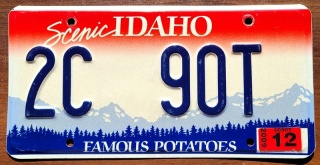 Idaho 2009 - tablica z USA