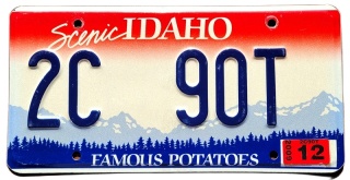 Idaho 2009 - tablica z USA