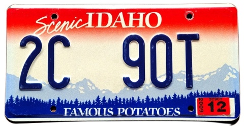 Idaho 2009 - tablica z USA