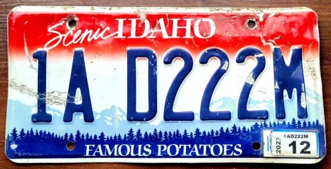 Idaho 2023 - tablica z USA