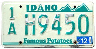 Idaho 1992 - tablica z USA