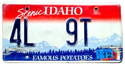 Idaho 2013 - tablica z USA