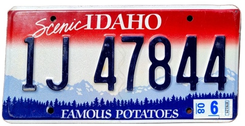 Idaho 2008 - tablica z USA
