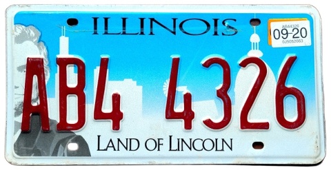 Illinois 2020 - tablica z USA