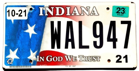 Indiana 2023 - tablica z USA
