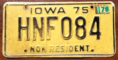 Iowa 1975/78 - tablica z USA