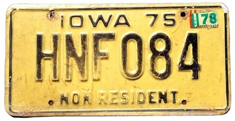 Iowa 1975/78 - tablica z USA