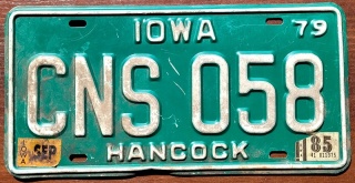 Iowa 1979/85 - tablica z USA