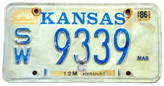 Kansas 1986 - tablica z USA