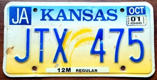 Kansas 2001 - tablica z USA
