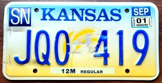 Kansas 2001 - tablica z USA
