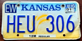 Kansas 2001 - tablica z USA