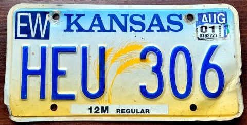 Kansas 2001 - tablica z USA