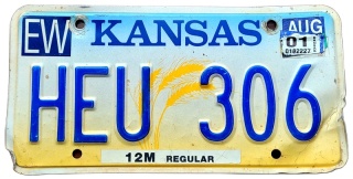 Kansas 2001 - tablica z USA