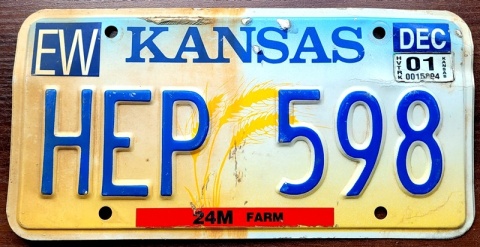 Kansas 2001 - tablica z USA