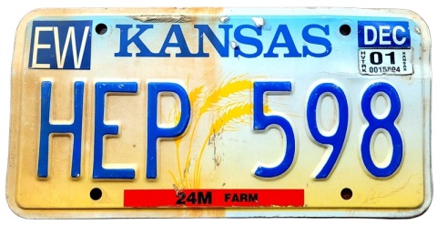 Kansas 2001 - tablica z USA