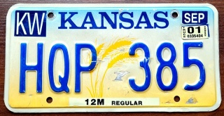 Kansas 2001 - tablica z USA