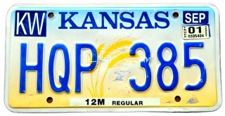Kansas 2001 - tablica z USA