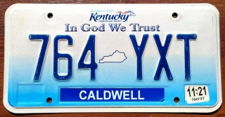 Kentucky 2021 - tablica z USA