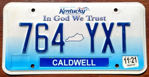 Kentucky 2021 - tablica z USA