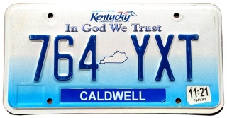 Kentucky 2021 - tablica z USA