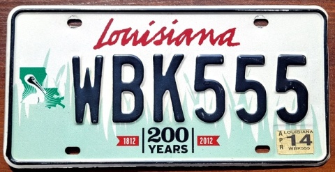 Louisiana 2014 - 555 - tablica z USA