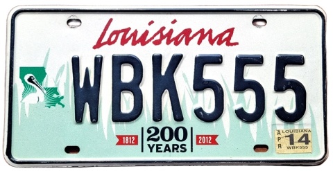 Louisiana 2014 - 555 - tablica z USA