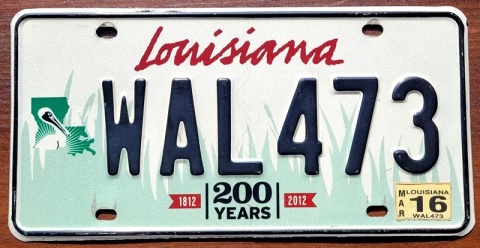 Louisiana 2016 - tablica z USA