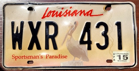 Louisiana 2015 - tablica z USA