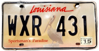 Louisiana 2015 - tablica z USA