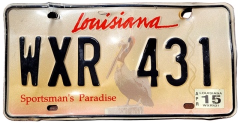 Louisiana 2015 - tablica z USA