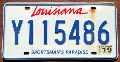 Louisiana 2019 - tablica z USA