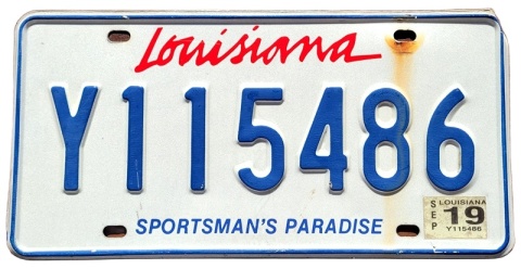 Louisiana 2019 - tablica z USA