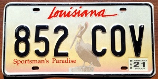 Louisiana 2021 - tablica z USA