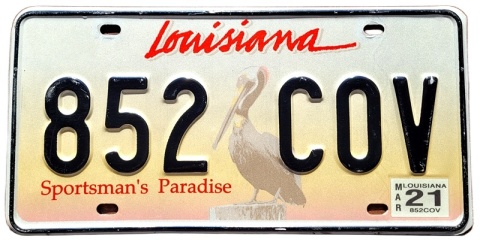 Louisiana 2021 - tablica z USA