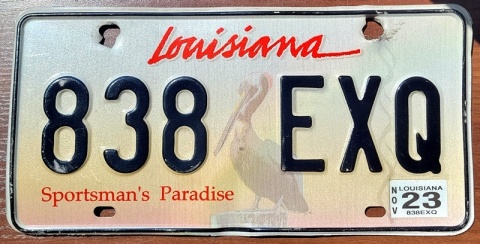 Louisiana 2023 - tablica z USA