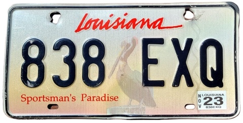Louisiana 2023 - tablica z USA