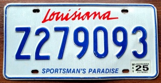 Louisiana 2025 - tablica z USA
