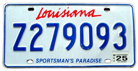 Louisiana 2025 - tablica z USA