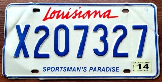 Louisiana 2014 - tablica z USA