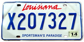 Louisiana 2014 - tablica z USA